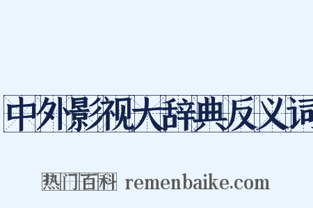 中外影视大辞典反义词是什么意思的图片